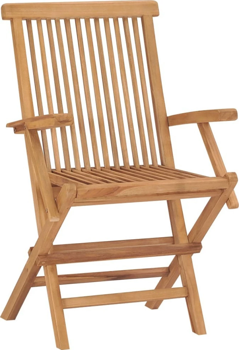 Καρέκλα Ξύλινη Teak / Γκρι 2τμχ
