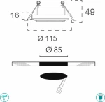 Fan Europe Γύψινο Σποτ Χωνευτό GU10 11.5x11.5cm Λευκό