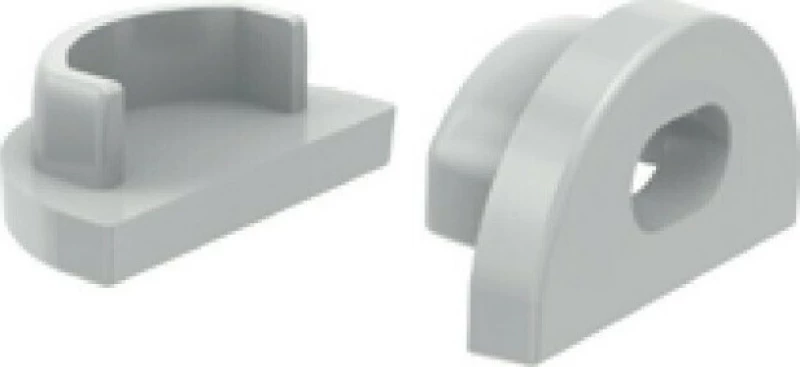Aca Lighting Σετ 2 Τεμάχια Γκρί Τάπες Πλαστικές Με & Χωρίς Τρύπα Για Προφίλ P172 , EP172
