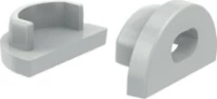 Aca Lighting Σετ 2 Τεμάχια Γκρί Τάπες Πλαστικές Με & Χωρίς Τρύπα Για Προφίλ P172 , EP172