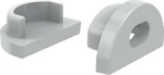 Aca Lighting Σετ 2 Τεμάχια Γκρί Τάπες Πλαστικές Με & Χωρίς Τρύπα Για Προφίλ P172 , EP172