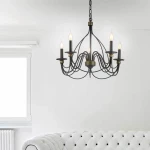Elmark Mariel Πολυέλαιος 5xE14 με Κεράκια Μαύρος 955MARIEL5/GR-G