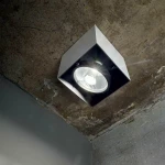 Ideal Lux Mood D09 Square Μονό Σποτ με Ντουί GU10 σε Μαύρο Χρώμα