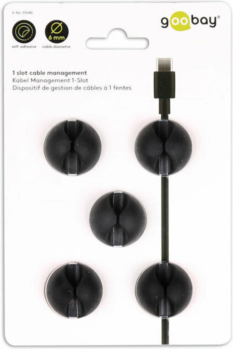 Goobay Cable Management Set Μαύρο 5τμχ