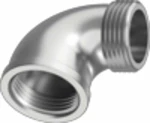 Wasi Γωνία 90° Αρσενική - Θηλυκή Inox 304 1 1/4" (30mm)
