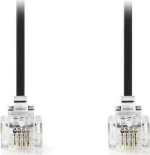Nedis Τηλεφωνικό Καλώδιο RJ11 6P4C 5m Μαύρο (TCGP90200BK50)