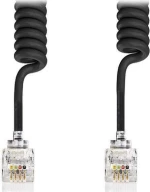 Nedis Σπιράλ Τηλεφωνικό Καλώδιο RJ10 4P4C 5m Μαύρο (TCGP90100BK50)