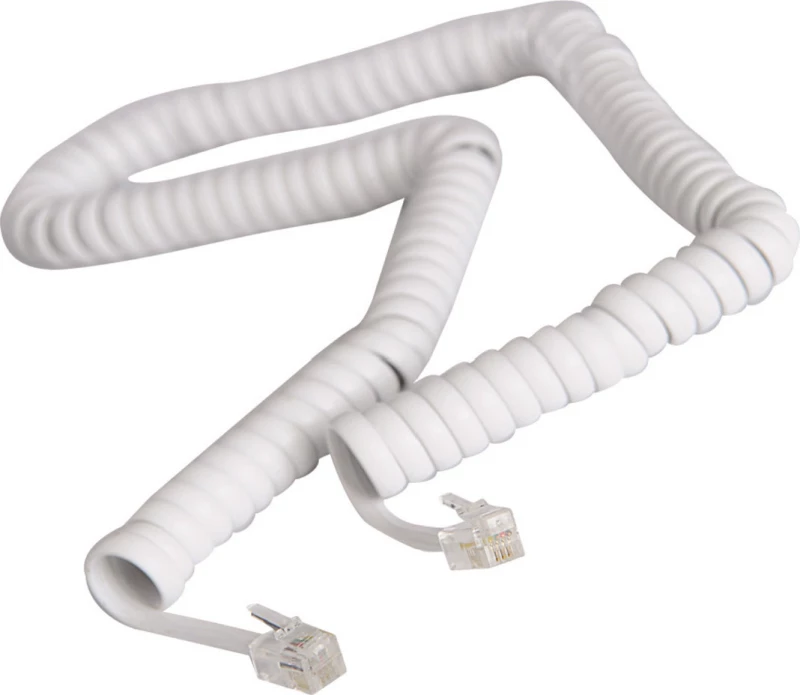 Eurolamp Σπιράλ Τηλεφωνικό Καλώδιο RJ10 4P4C 4m Λευκό (147-10065)