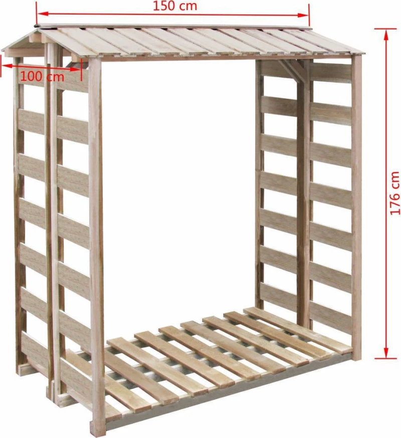 Ξύλινη Αποθήκη Ξύλων 1.5x1x1.76m
