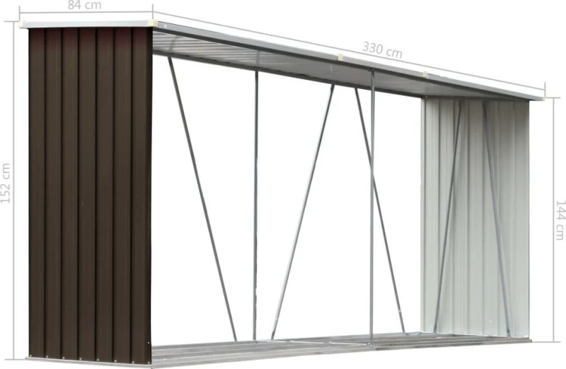 Μεταλλική Αποθήκη Ξύλων 3.3x8.4x1.52m