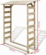 Ξύλινη Αποθήκη Ξύλων 1.5x0.44x1.76m