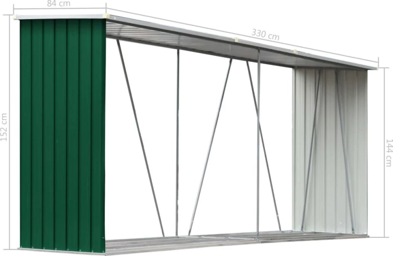 Μεταλλική Αποθήκη Ξύλων 3.3x0.84x1.52m