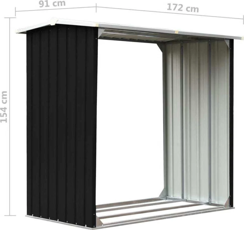 Μεταλλική Αποθήκη Ξύλων 1.72x0.91x1.54m
