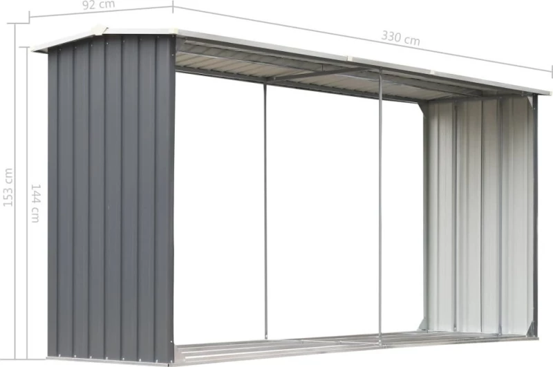 Μεταλλική Αποθήκη Ξύλων 3.3x0.92x1.53m