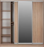 Ντουλάπα Συρόμενη με Καθρέφτη Sonoma Oak 200x60x210cm