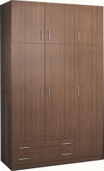 Ντουλάπα No30 Καρυδί Τρίφυλλη με Πατάρι 150x60x240cm