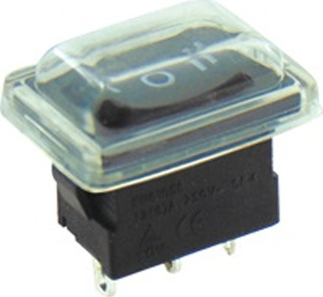 HY17B-2 Διακόπτης Rocker ON-OFF-ON με κάλυμμα 3P 10A / 250V
