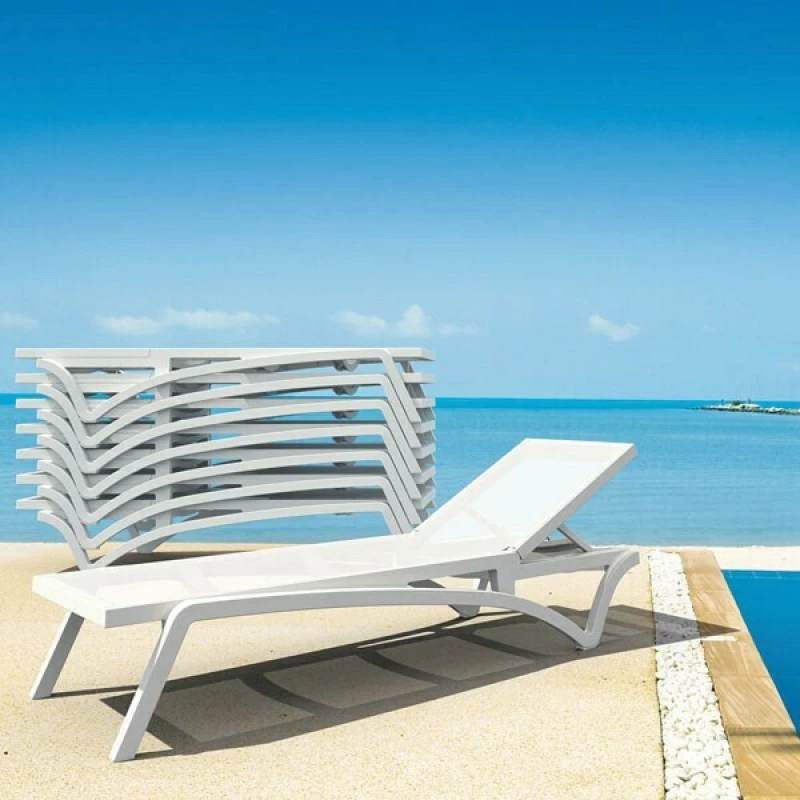 Ξαπλώστρα Πλαστική Pacific White-White 193x68x35cm
