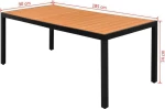 Τραπέζι Κήπου Καφέ 185 x 90 x 74 εκ. από Αλουμίνιο / WPC