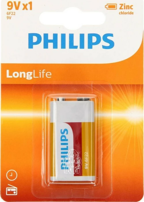 Philips LongLife 9V 1τμχ Zinc Chloride