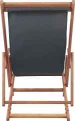 Σεζλόνγκ Πτυσσόμενη Γκρι Υφασμάτινη / Ξύλινος Σκελετός