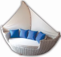 Ξαπλώστρα Rattan Βάρκα Day Bed 270x100x210cm