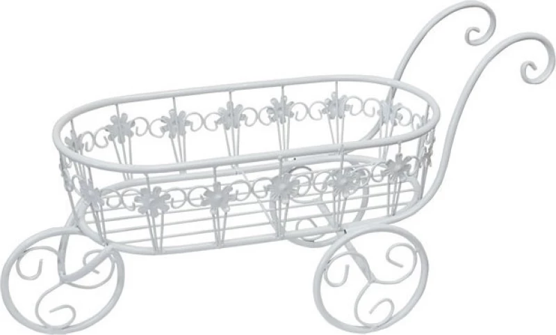 Marhome Καρότσι Μεταλλικό Λευκό 60x27x20cm 15-00-18230