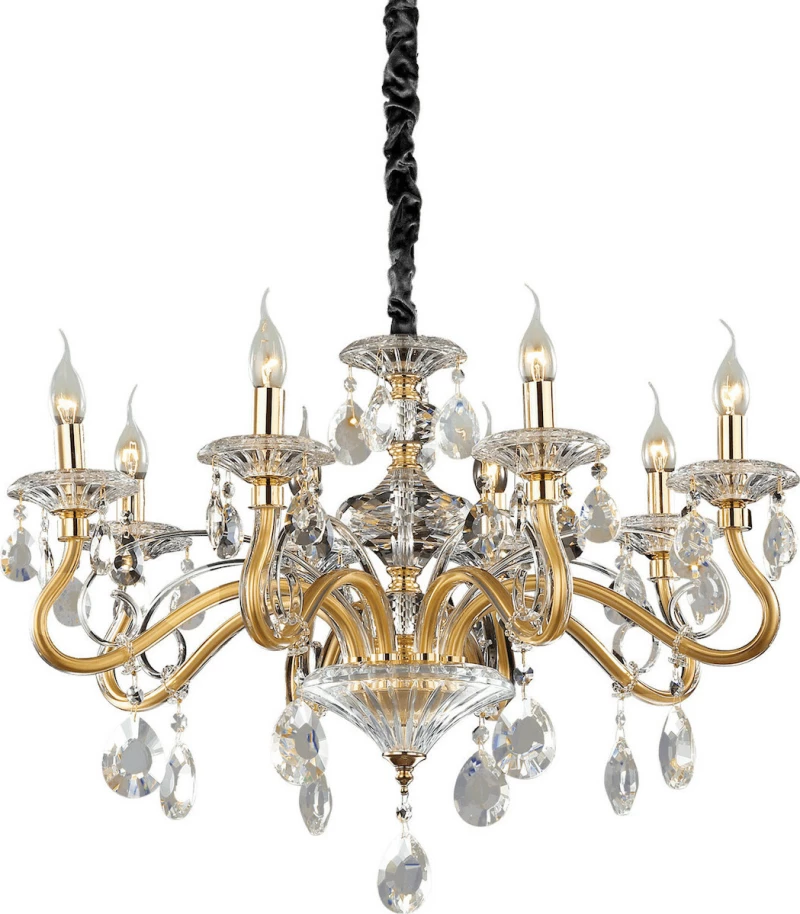 Ideal Lux Πολυέλαιος 8xE14 Ø5cm με Κεράκια Χρυσός 087764