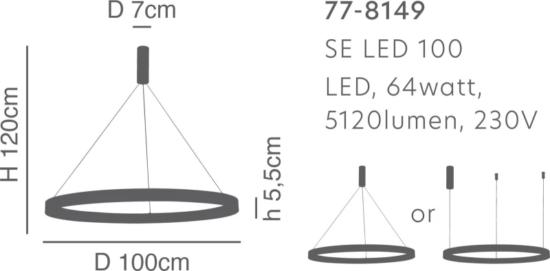Home Lighting Amaya Κρεμαστό Φωτιστικό Μοντέρνο LED Χρυσό