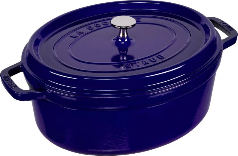 Staub Oval Cocotte Βαθιά Κατσαρόλα από Μαντέμι 5.5lt / 31cm Dark Blue