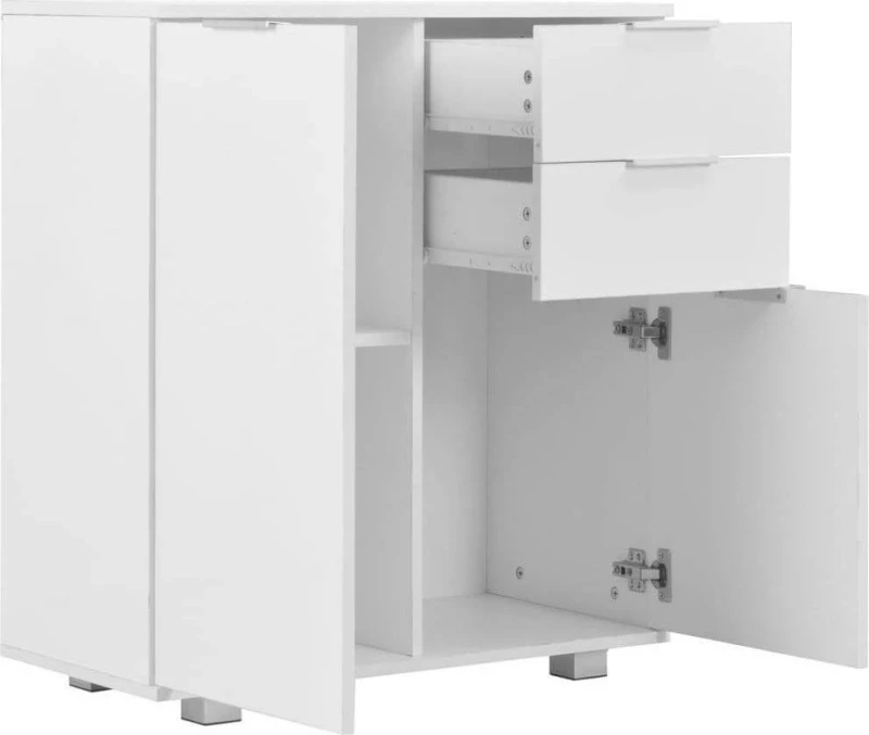 Μπουφές Ψηλός Γυαλιστερός Λευκός 71 x 35 x 76 εκ. Μοριοσανίδα