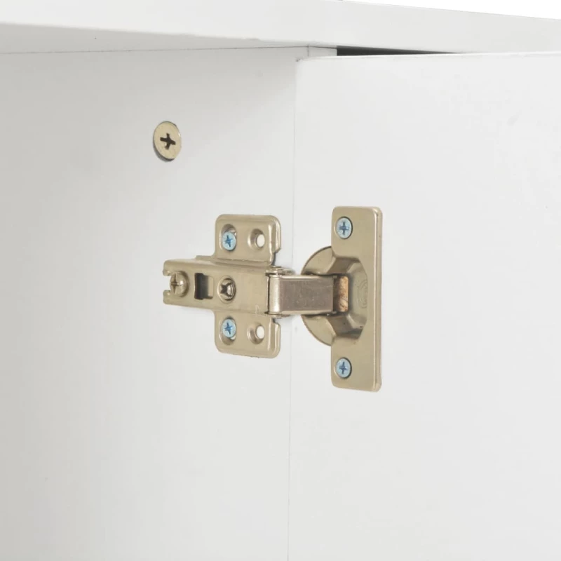 Μπουφές Ψηλός Γυαλιστερός Λευκός 71 x 35 x 76 εκ. Μοριοσανίδα