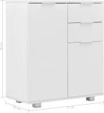 Μπουφές Ψηλός Γυαλιστερός Λευκός 71 x 35 x 76 εκ. Μοριοσανίδα