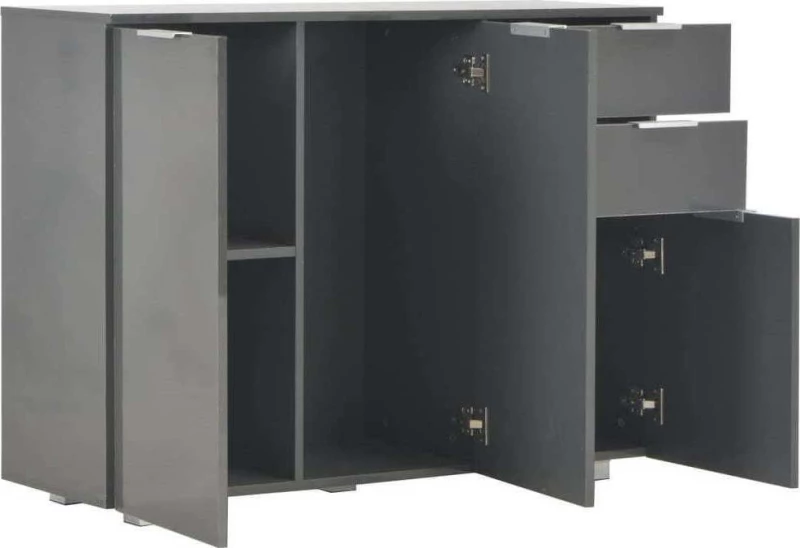 Μπουφές Γυαλιστερός Γκρι 107 x 35 x 76 εκ.