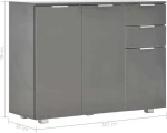 Μπουφές Γυαλιστερός Γκρι 107 x 35 x 76 εκ.