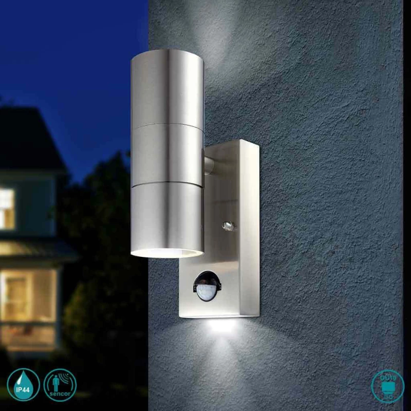 Globo Lighting Style Επιτοίχιο Εξωτερικό Φωτιστικό Ασημί 3201-2SL