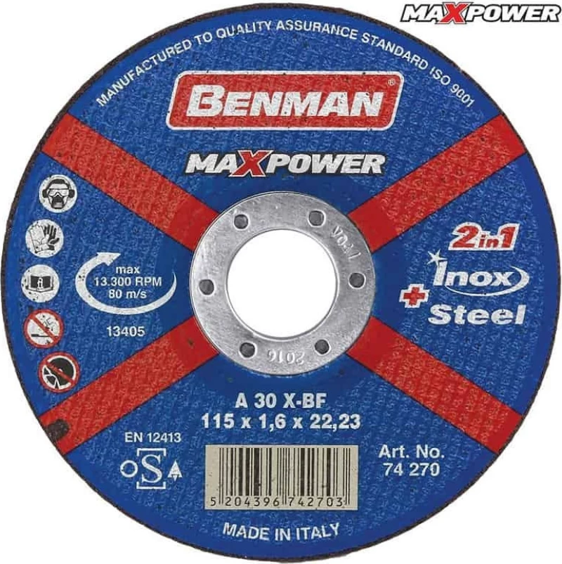 Benman Δίσκος Κοπής Σιδήρου 74272 180mm