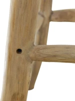 vidaXL Σκαμπό Μπαρ από Γνήσιο Δέρμα / Μασίφ Ξύλο Teak