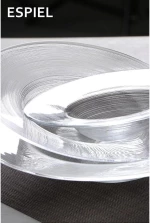 Espiel Circle Πιάτο Βαθύ Γυάλινο Διάφανο με Διάμετρο 24cm