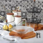 Espiel Circle Πιάτο Βαθύ Γυάλινο Διάφανο με Διάμετρο 24cm
