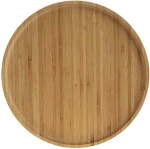 Plastona Πιάτο Ρηχό Ξύλινο Καφέ με Διάμετρο 26.5cm