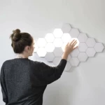 Εξαγωνικό Επιτοίχιο Μαγνητικό Φωτιστικό LED Αφής Σετ 6τμχ
