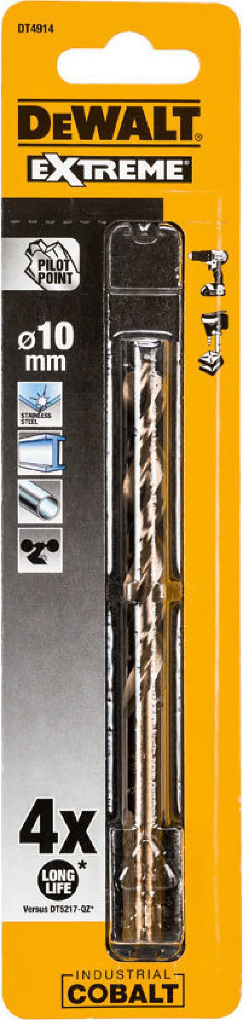 Dewalt Τρυπάνι Κοβαλτίου για Μέταλλα HSS-CO 10.0mm DT4914 1τμχ
