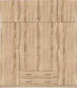 Ντουλάπα Τετράφυλλη με Πατάρι 200x55.5x240cm