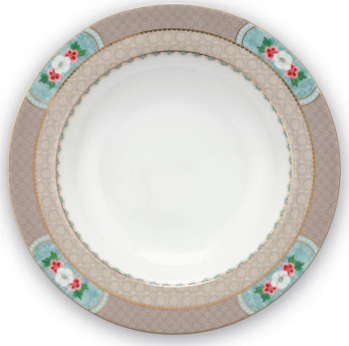 PiP Studio Blushing Birds Πιάτο Βαθύ από Πορσελάνη Λευκό με Διάμετρο 21.5cm