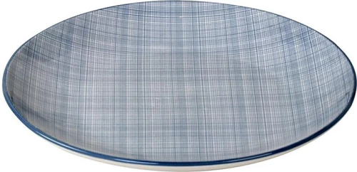 Espiel Linea Πιάτο Γλυκού από Πορσελάνη Γαλάζιο Καρό με Διάμετρο 21cm 6τμχ