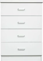 DRAWER Συρταριέρα με 4 Συρτάρια, Απόχρωση Άσπρο