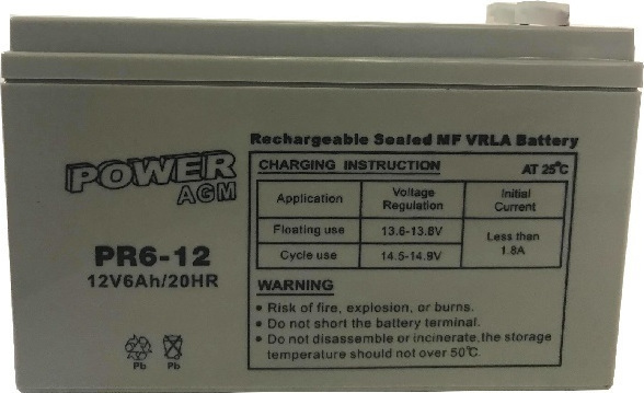Μπαταρία VRLA Power PR6-12 12V 6Ah