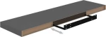 Ράφι Τοίχου S/4 Γυαλιστερό Γκρι 90x23.5x3.8cm
