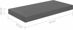 Ράφι Τοίχου S/4 Γυαλιστερό Γκρι 50x23x3.8cm